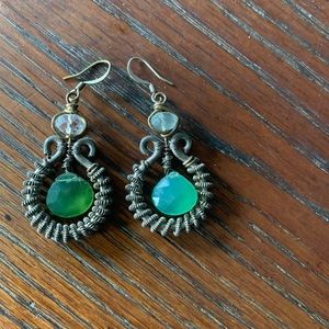 Green Dangle Earrings